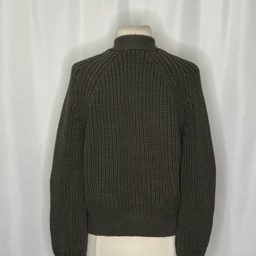 EVERLANE The Texture Cotton Cardigan Sweater Raglan Kambaba Green Knitwear Small - Picture 11 of 16